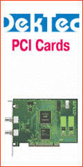 Ad for PCI video capturing boards by Dektec.
